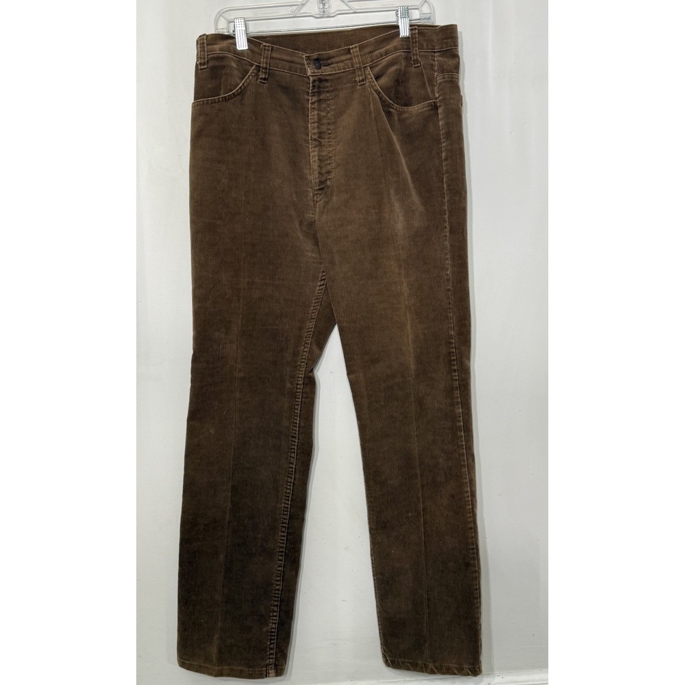 Vintage Levis 519 Corduroy Pants Mens 36x31 Brown Straight USA  1980s Pleated